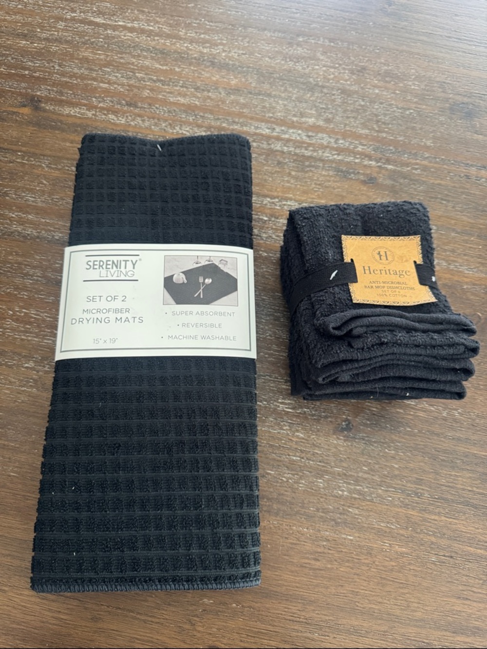 Microfiber Drying Mat Set with Black bar mop dishcloths